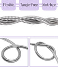 Stainless Steel Garden Hose 25 Ft Heavy Duty Flexible Water Hose With 10 Function Spray Nozzle No Kink Lightweight Puncture Proof
