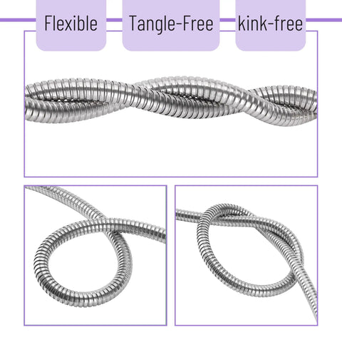 Stainless Steel Garden Hose 25 Ft Heavy Duty Flexible Water Hose With 10 Function Spray Nozzle No Kink Lightweight Puncture Proof