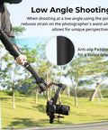 Game Changing Carbon Fiber Gimbal Extension Pole For Dji Rs Stabilizers, 15-inch arm with anti-slip padding for low angle shooting.