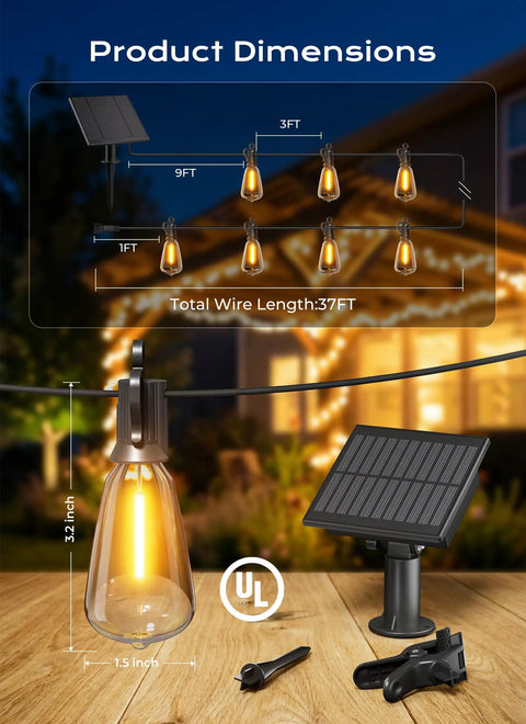 Product dimensions and setup guide for Six Pack Vintage Edison LED Bulbs 6W Equivalent 750 Lumens E26 Base Non Dimmable