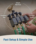 Gen 2 Smart Hose Watering Timer With Wi Fi Hub Four Pack Includes Hose Y Splitter Easy Setup