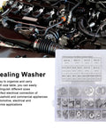 470 Piece Aluminum Alloy Sealing Washer Kit For Auto And Home Use With Rust Resistant Round Flat Washers Set in engine bay