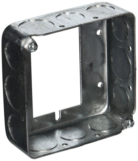 Heavy Duty Four Inch Square Electrical Box Extender One Point Five Inches Deep For Switch Boxes with view of side knockouts