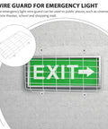 Wall Mount Exit Light Guard And Emergency Sign Shield Rugged Iron Cover For LED Exit Signs Wire Cage Protector, white
