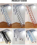 No Sweat Automatic Attic Pull Down Ladder With Rock Solid Telescopic Fold Design Heavy Duty Retractable Handrails And Remote Control For Quick Easy Loft Access 80X120 Cm displayed in various colors and designs.