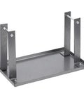 Hella Sturdy Electric Planer Stand With Heavy Gauge Aluminum Bracket Table For Woodworking Shops showing a gray mounting platform with two metal legs.