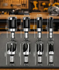 Kickass 8 Piece Carbon Steel Plug Cutter Drill Bit Set With 9.5mm Shank showing various bit sizes for woodworking projects.