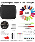 All In One Travel Sewing Kit for Beginners and Adults with scissors, 18 thread colors, 30 needles, buttons, and more