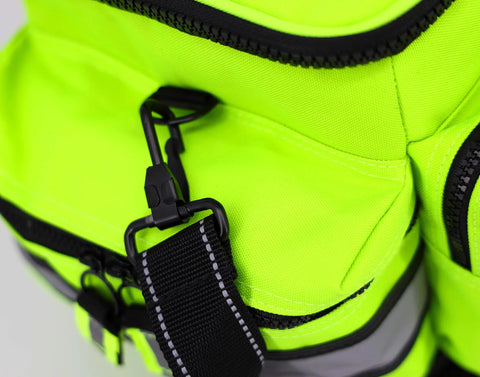 Lightning X EMT bag, fluorescent yellow mid-sized first responder kit with black strap