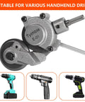 Heavy Duty Electric Drill Plate Cutter Nibbler Attachment For Sheet Metal Shearing, silver titanium build, compatible with various drills.