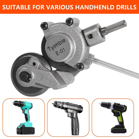 Heavy Duty Electric Drill Plate Cutter Nibbler Attachment For Sheet Metal Shearing, silver titanium build, compatible with various drills.