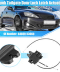 Rear Trunk Latch Lock Actuator Motor 64600-53060 for Lexus IS F IS250 IS350 2006-2013 shown with vehicle and detail view.