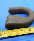 Three Quarter Inch GR100 Alloy Chain Connecting Link Master Clip Kit shown from the side on a blue surface with ruler for size.
