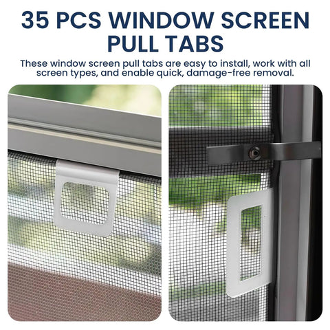 35 Pack Window Screen Pull Tabs In Frosted Clear With Universal Spline Grooves for easy installation on window screens.