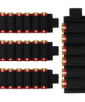 4 Pack Shotgun Shell Side Saddle Carrier For 12 And 20 Gauge Nylon MOLLE Buttstock Holder With Adhesive Back Sticker Black