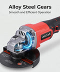Cordless Four And A Half Inch Angle Grinder With 18.5V Brushless Motor Beefy Battery Powered Cut Off Tool Kit Includes Two 3.0Ah Batteries And Charger For Metal Stone Tile Cutting And Grinding And Rust Removal, alloy steel gears