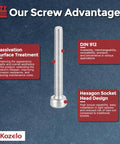 Socket Head Cap Screws M3 X 55mm 304 Stainless Steel Hex Key Drive Machine Bolts with passivation treatment and hex socket design.