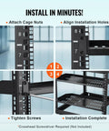 Installation steps for Two Pack 1U Server Rack Shelves With Vented Cantilever Tray For 19 Inch Racks 10 Inch Deep