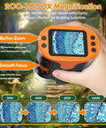 Kid Friendly Handheld Microscope With 2.0 Inch Screen 1000X Magnification Rechargeable Pocket Digital Microscope