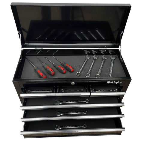 Portable Metal Tool Chest With 6 Drawers 24 Inch Cabinet Ball Bearing Drawer Slides Lockable Steel Tool Storage Box