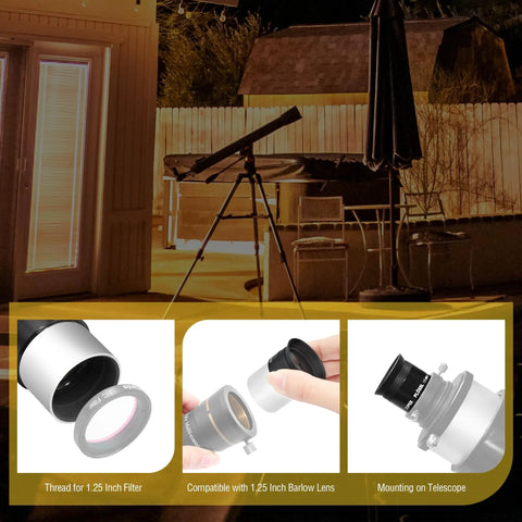 Essential Astronomy Accessory Kit with 1.25 Inch Telescope Eyepiece Set For Street Worthy Views, Ultra Clear Super Plossl optics.