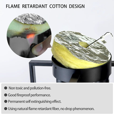 Three Light Black Ceiling Light Fixture with flame retardant cotton design for safety, black metal open frame, bulbs not included