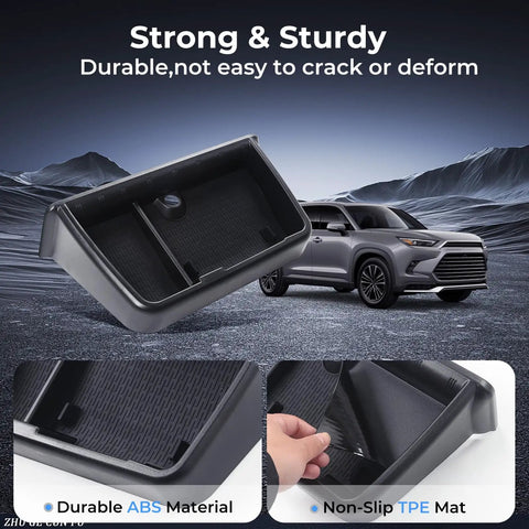Toyota Grand Highlander Dash Storage Tray Behind Screen Center Console Organizer Black Durable ABS
