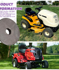 Beefed Up Brake Disc For Wide Range Mower Models Compatible With MTD Cub Cadet Craftsman RZT LT LTX 42 1040 S Rider Mini CYB 325 CC30 Replacement Part, shown with yellow and red lawn mowers.
