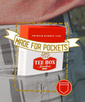 Tee Box Smokes Premium Bamboo Golf Tees Magnetic Reusable Tee Case fits snugly in a pocket for easy carrying.