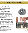 Image of gray 3/8 to 1/2 Inch Knockout Non-Metallic Push-In Connector Model 75105B, with installation in an electrical box.