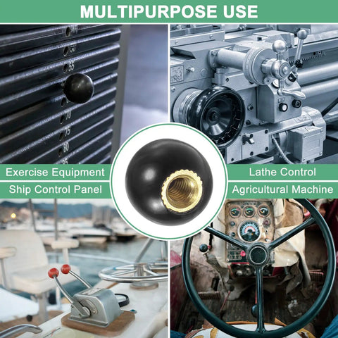 3 Pack Threaded Ball Knobs M4 Female Thread 12mm Diameter Thermoset Ball Knob With Brass Insert in machinery settings