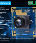 Rock Solid 1080P USB Security Camera Module With Wide Angle Lens And Killer Low Light Setup Smooth 30FPS High Speed PC Webcam top view with lens.
