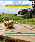 Dethatcher Rake Spring Replacement 6 Pack For 16 Inch Dethatching Mower Blades Compatible With Arnold Power Blade And Mastercraft Thatcher Blades Keeps Blades Balanced And Secure For Efficient Lawn Care Like A Pro dimensions shown