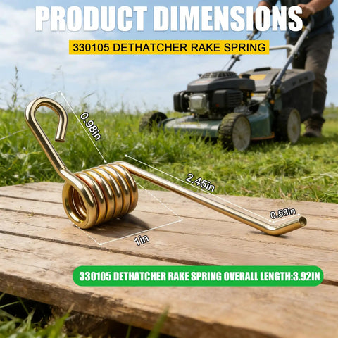Dethatcher Rake Spring Replacement 6 Pack For 16 Inch Dethatching Mower Blades Compatible With Arnold Power Blade And Mastercraft Thatcher Blades Keeps Blades Balanced And Secure For Efficient Lawn Care Like A Pro dimensions shown