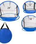 Set Of 3 Golf Chipping Nets With 12 Inch, 18 Inch, And 24 Inch Pop Up Targets For Indoor Outdoor Practice In The Backyard shown