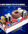1500W Boost Converter Step Up Module DC To DC Adjustable Voltage Regulator 10V To 97V Output with large copper coil and components.
