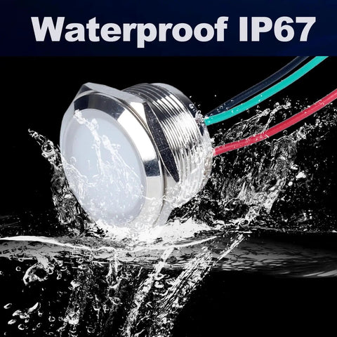22mm Dual Color Metal LED Indicator Light Waterproof Common Cathode Red And Green With Wires 12V To 24V Power Status