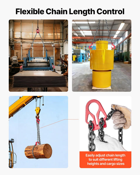 Heavy Duty Chain Sling 5/16 In By 10 Ft With Two Leg Grab Hooks, G80 Alloy Steel Lifting Sling lifting various loads