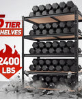 Must-Have Heavy Duty Garage Shelving Unit With Five Adjustable Tiers 2400 Pounds Capacity Metal Storage Racks display