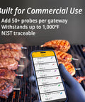 Wireless Meat Thermometer With WiFi And Sub 1GHz RF For Rock Solid Signal Beats Bluetooth In Smoker Grill BBQ Or Oven Two Probe Kit.