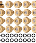 Brass Misting Nozzles Pack With O Rings 0.012 Inch Orifice 10 By 24 UNC Heavy Duty Outdoor Cooling System Dust Control Water Saving