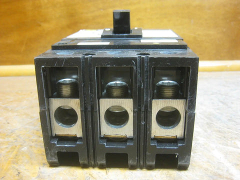 Close-up view of KCP34175 Three Pole 175 Amp Circuit Breaker 480 Volt Molded Case Industrial Electrical Switch terminals.