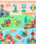 Magnetic Tiles Building Blocks For Kids Ages Three To Eight Kid Friendly Colorful Magnetic Stacking Toys STEM Educational Set