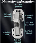 No Cup Hole Needed 4 Pack Soft Close Concealed Cabinet Hinges with dimensions for overlay and inset doors.