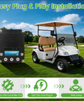Professional Grade Heavy Duty 48V 400A Golf Cart Solid State Speed Controller Direct Swap Replacement For Curtis 1268 5403 alongside golf cart on green grass.