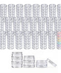 Stackable Clear Cosmetic Jars With Screw Caps Bulk Pack For Craft Supplies Buttons Beads Coins, 200 jars, high grade acrylic.