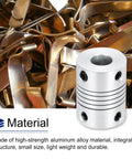 Drop In Flexible Aluminum Shaft Couplings 6mm To 8mm 25mm Long 19mm OD 4 Pack For 3D Printers CNC Machines Stepper Motors Encoders And DIY Robots Shaft Joint Connectors, silver aluminum coupling