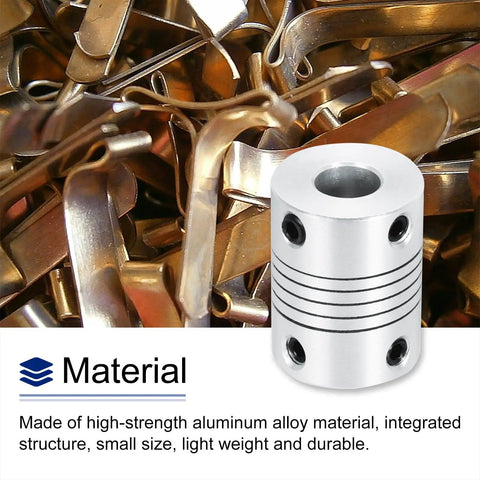 Drop In Flexible Aluminum Shaft Couplings 6mm To 8mm 25mm Long 19mm OD 4 Pack For 3D Printers CNC Machines Stepper Motors Encoders And DIY Robots Shaft Joint Connectors, silver aluminum coupling