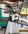 Heavy Duty Adjustable Leveling Casters With Tough Rubber Wheels on metal cabinet in factory and workbench, used in laboratory.
