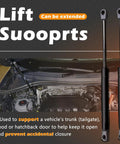 Heavy Duty 2 Pack Liftgate Struts And Rear Trunk Supports Compatible With Nissan Rogue 2014 To 2020 shown under hood, highlighting lift capabilities.